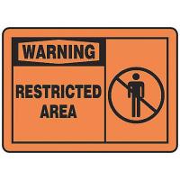 9UAP2 Warning Sign, 10 x 14In, BK/ORN, AL, ENG