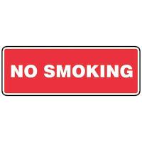 8MYF0 No Smoking Sign, 5 x 14In, WHT/R, PLSTC, ENG