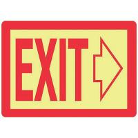 9RRT7 Exit Sign, 10 x 14In, R/YEL, Exit, ENG, SURF