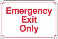 6JLC1 Emergency Exit Fire Sign, 6 x 9In, R/WHT