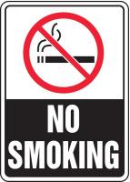 8VNN6 No Smoking Sign, 10 x 7In, R and BK/WHT