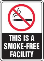 9DL08 No Smoking Sign, 10 x 7In, R and WHT/BK, AL