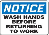 8MV96 Notice Sign, 10 x 14In, BL and BK/WHT, ENG