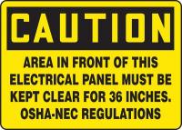 9AA91 Caution Sign, 7 x 10In, BK/YEL, Self-ADH