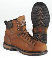 8LM40 Work Boots, Stl, Mn, 8-1/2, Deer Brn, 1PR