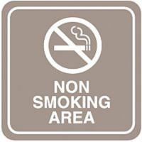 9K624 No Smoking Sign, 5-1/2 x 5-1/2In, WHT/GRN