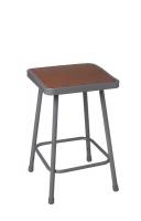 8D271 Stool, Square, Steel, Gray, 24 In. H