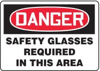 9T942 Danger Sign, 10 x 14In, R and BK/WHT, ENG