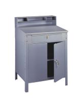 9TCF7 Shop Desk, Color Gray, 34-1/2Wx53Hx29D