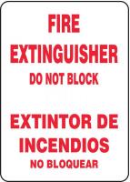 9TCN1 Fire Extinguisher Sign, 14 x 10In, Red/Wht