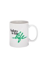 9TDW2 Coffee Mug, Safety For Life, White, 11oz