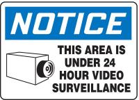 9NRT8 Notice Security Sign, 7 x 10In, ENG, Text