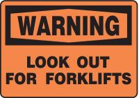 9TW65 Warning Sign, 10 x 14In, BK/ORN, ENG, Text