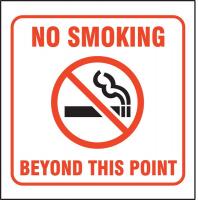 13R206 No Smoking Sign, 7 x 7In, R and BK/WHT, ENG