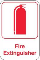 6JLC6 Fire Extinguisher Sign, 9 x 6In, R/WHT, ENG