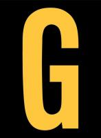 9U602 Reflective Character, G, 2-7/8 In. H, PK25