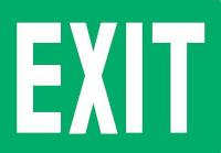 9U762 Exit Sign, 10 x 14In, Glow/GRN, Exit, ENG