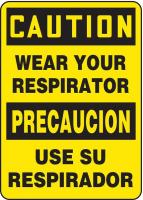 8U744 Caution Sign, 7 x 10In, BK/YEL, AL, SURF