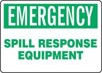 9UC81 Emergency Sign, 10 x 14In, GRN/WHT, AL, ENG