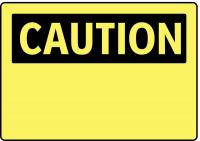 9UCE5 Caution Sign, 7 x 10In, BK/YEL, BLK, SURF