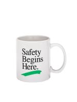 9UDN8 Coffee Mug, Safety Begins Here, 11 oz.