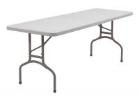 9UDW2 Folding Table, 30W X 72L, Plastic, Gray