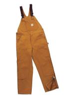 9GH16 Bib Overalls, Brown, Cotton, 50 x 34 In.