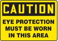 8WR79 Caution Sign, 10 x 14In, BK/YEL, Self-ADH