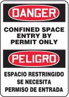 9TW47 Danger Sign, 14 x 10In, R and BK/WHT, Text