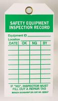 9W470 Saf Eapt Inspection Rcd Tag, Grn/Wht, PK10