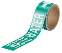 9LCX0 Pipe Marker, Waste Water, Green