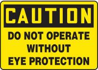 9AMJ5 Caution Sign, 7 x 10In, BK/YEL, ENG, Text