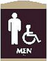 8AXF8 Restroom Sign, 9-1/8 x 7In, WHT/Rose Pearl