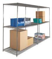 9MN18 Wire Shelving Unit, Add-On, 600 lb., Chrome