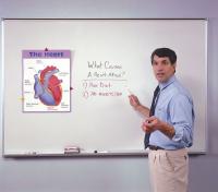 9P654 Dry Erase Board, 40 x 30 In., Brown