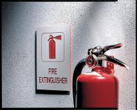 9WH47 Fire Extinguisher Sign, 9 x 6In, R/WHT, ENG