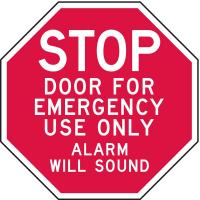 9CPW2 Sign, Door For Emergency Use