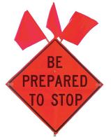 9WK38 Stop Sign, 36 x 36 In., Be Prepared Stop