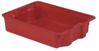 9WKZ7 Stack/Nest Container, 25-3/8x18x6-1/8, Red