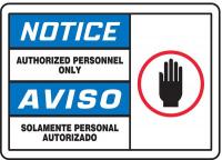 8DM23 Notice Sign, 10 x 14In, R, BL and BK/WHT