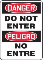 9X204 Danger Sign, 14 x 10In, R and BK/WHT, AL