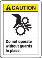 8EZJ1 Caution Sign, 14 x 10In, YEL and BK/WHT