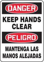 9V930 Danger Sign, 14 x 10In, R and BK/WHT, Text