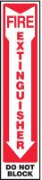 9X925 Fire Extinguisher Sign, 18 x 4In, PLSTC