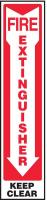 9X926 Fire Extinguisher Sign, 18 x 4In, PLSTC