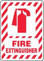 8NEC8 Fire Extinguisher Sign, 14 x 10In, R/WHT