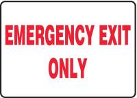 9NTU7 Emergency Exit Fire Sign, 7 x 10In, WHT/R