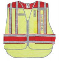 9XK59 Pro Police Safety Vest, Lime/Red
