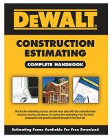 9XYK5 DEWALT Construction Estimating Handbook