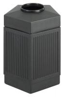 9YDH7 Waste Receptacle, Pentagon, Black, 30 G